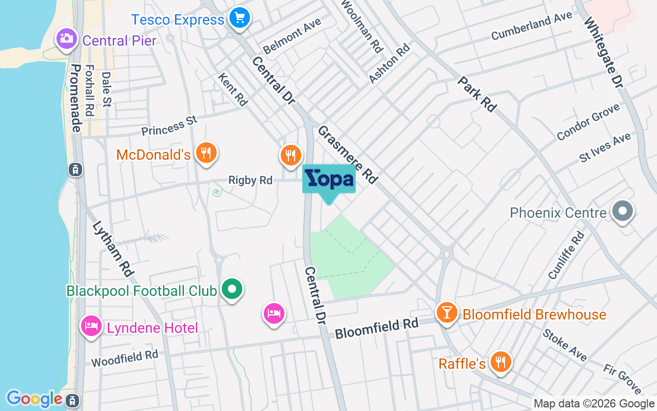 Map showing the location of FY1 5LF