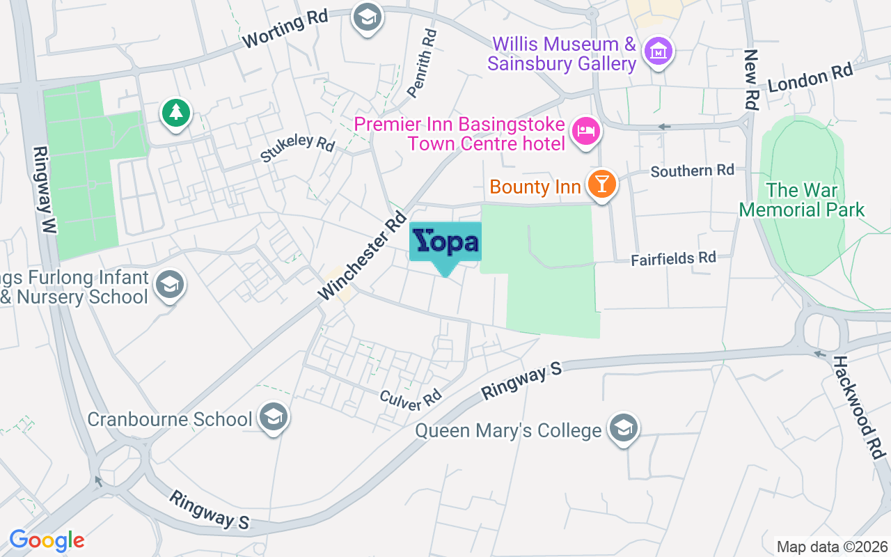 Map showing the location of RG21 3NF