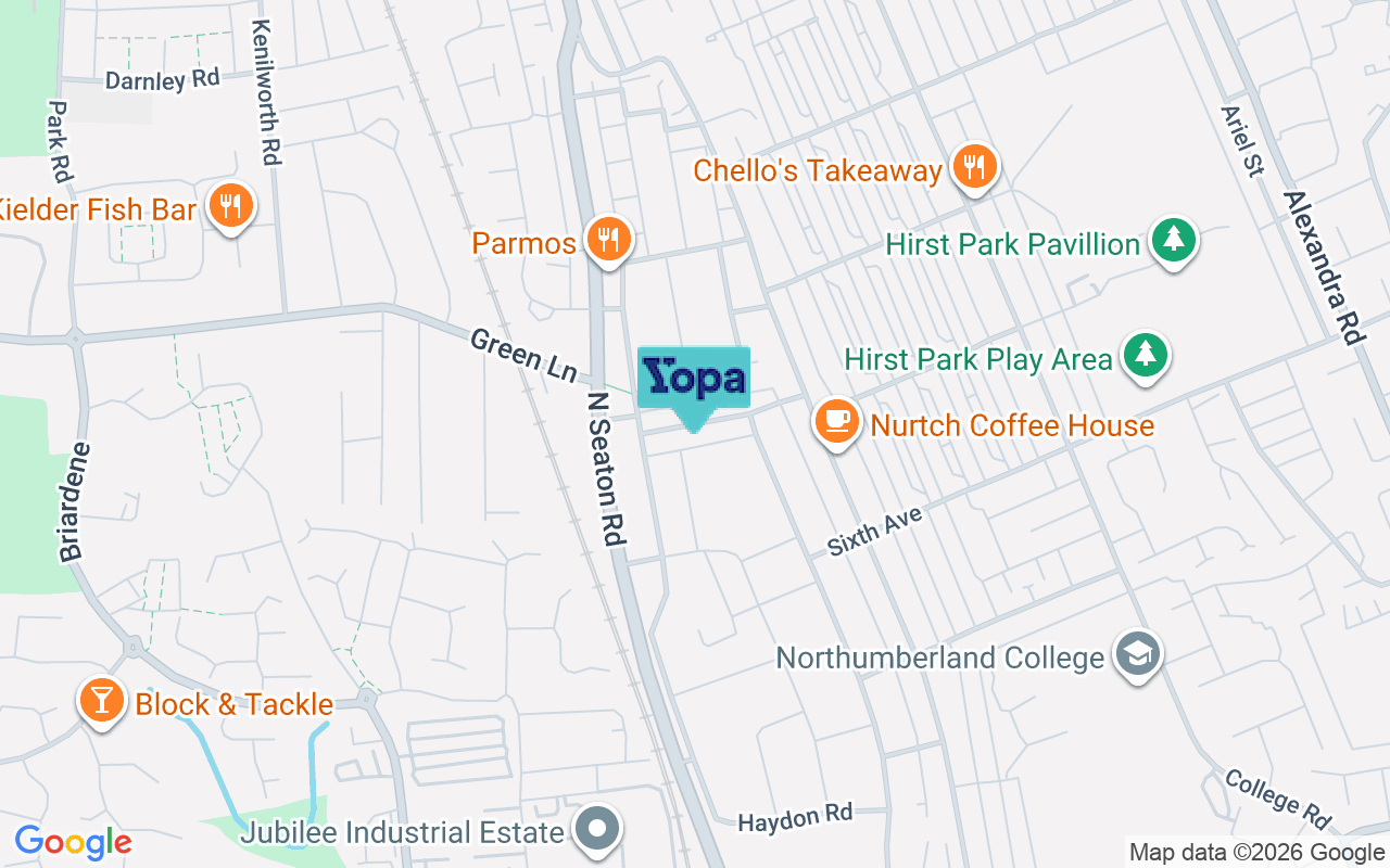 Map showing the location of NE63 0JP