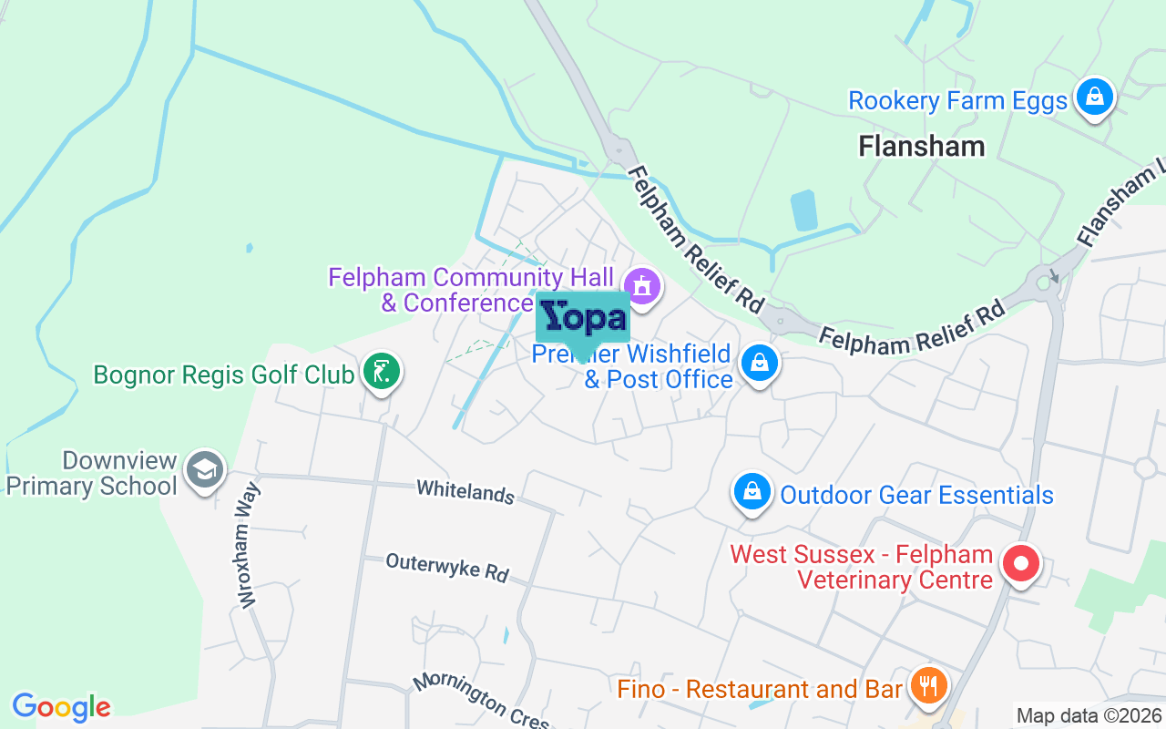 Map showing the location of PO22 8FH