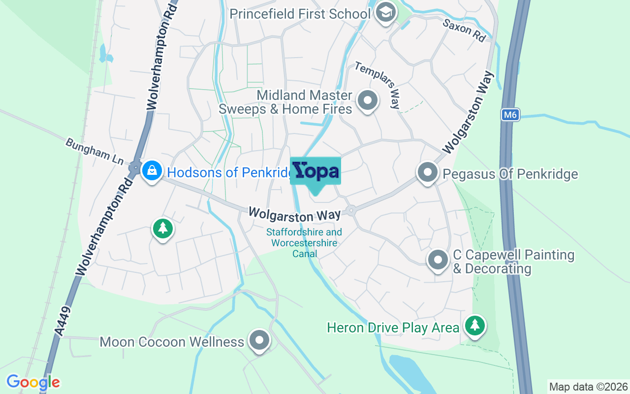 Map showing the location of ST19 5JE