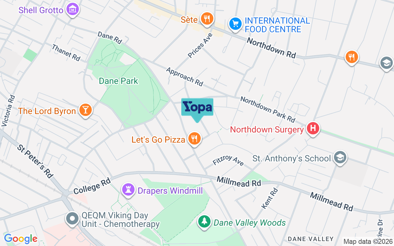 Map showing the location of CT9 2UH