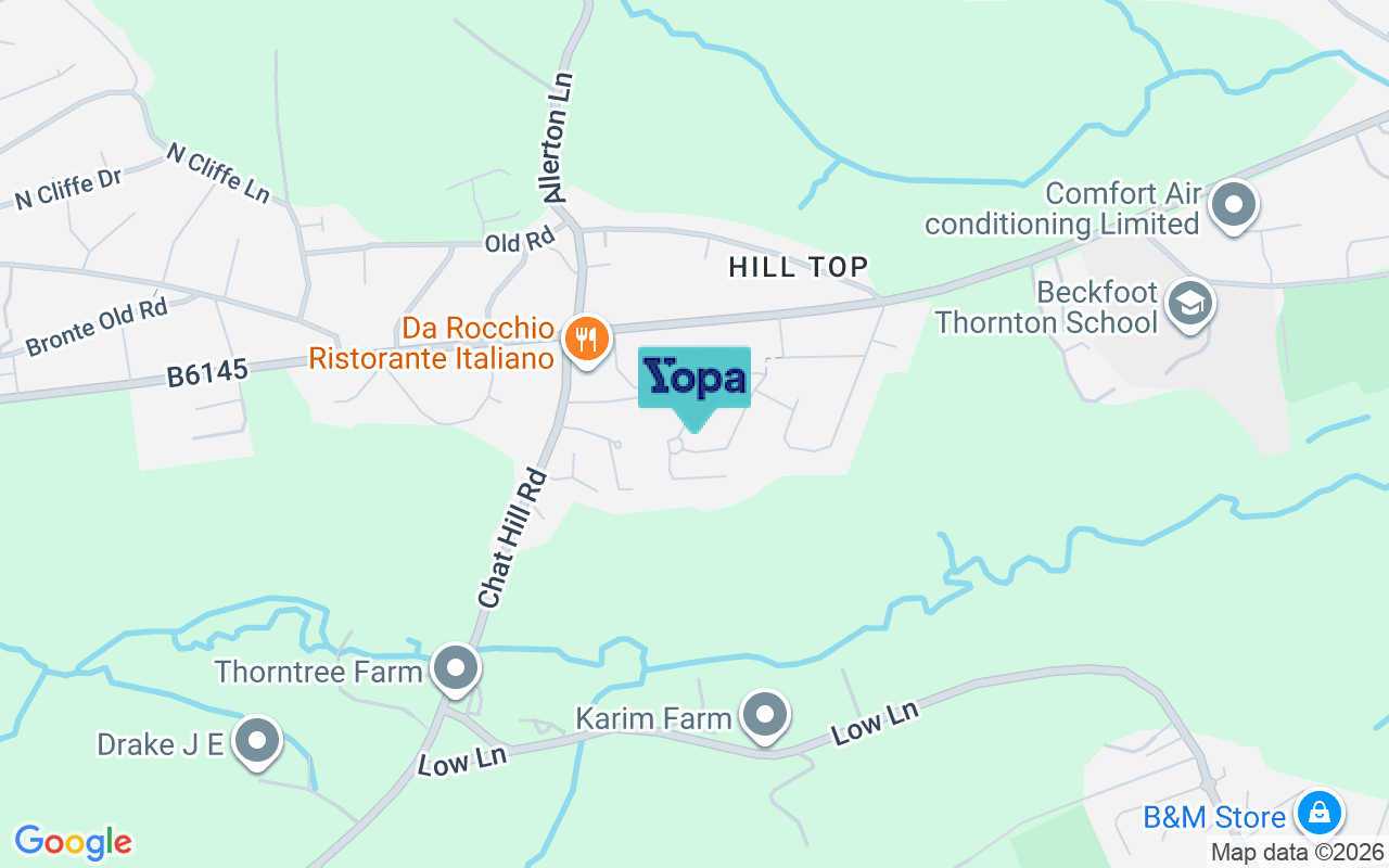 Map showing the location of BD13 3AU