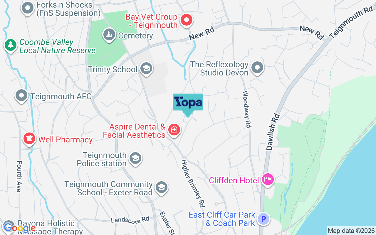 Map showing the location of TQ14 8NR
