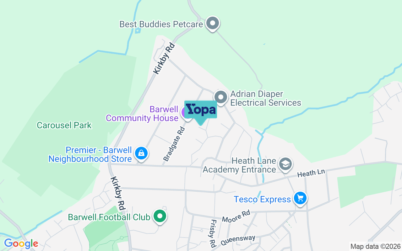 Map showing the location of LE9 8LP