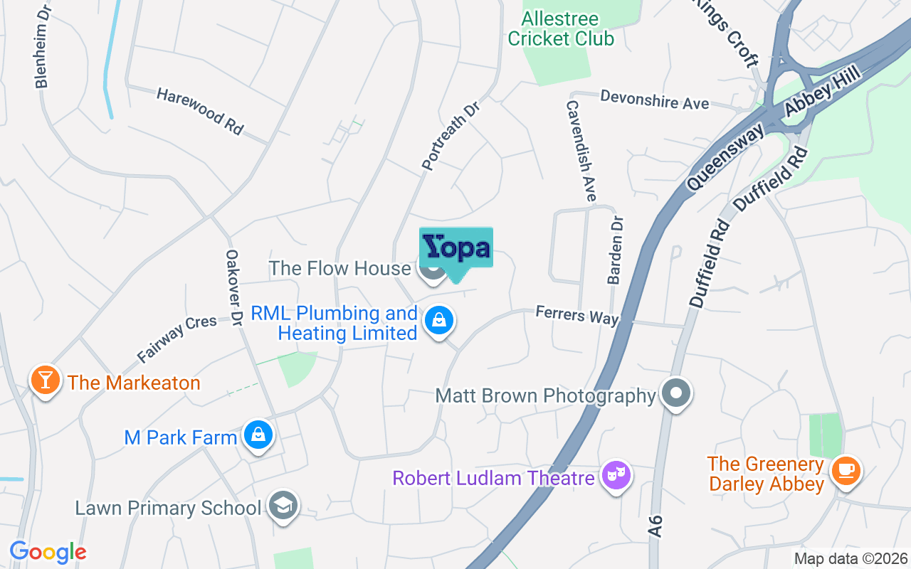 Map showing the location of DE22 2BL