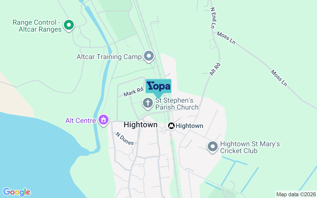 Map showing the location of L38 0AA