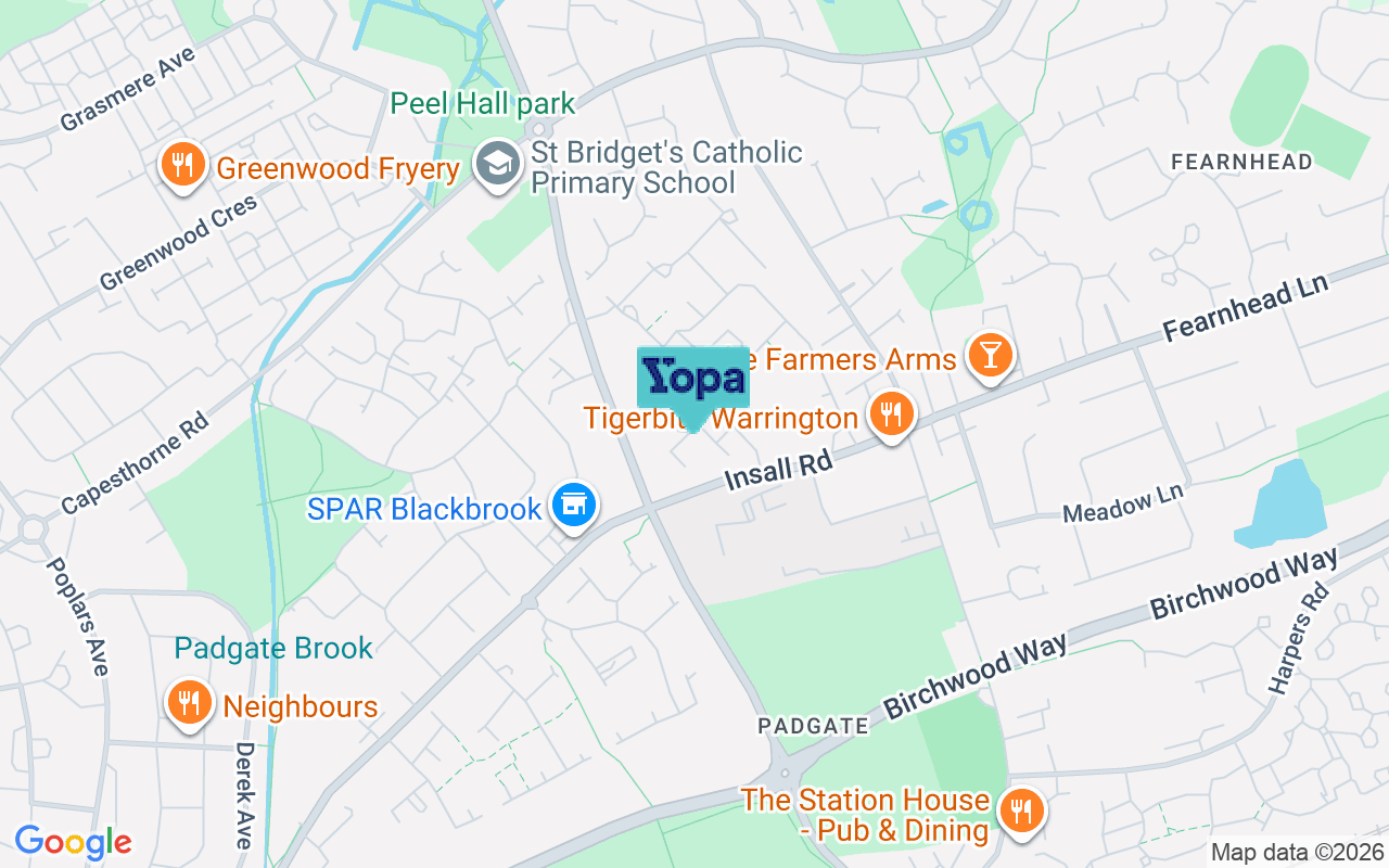 Map showing the location of WA2 0JR
