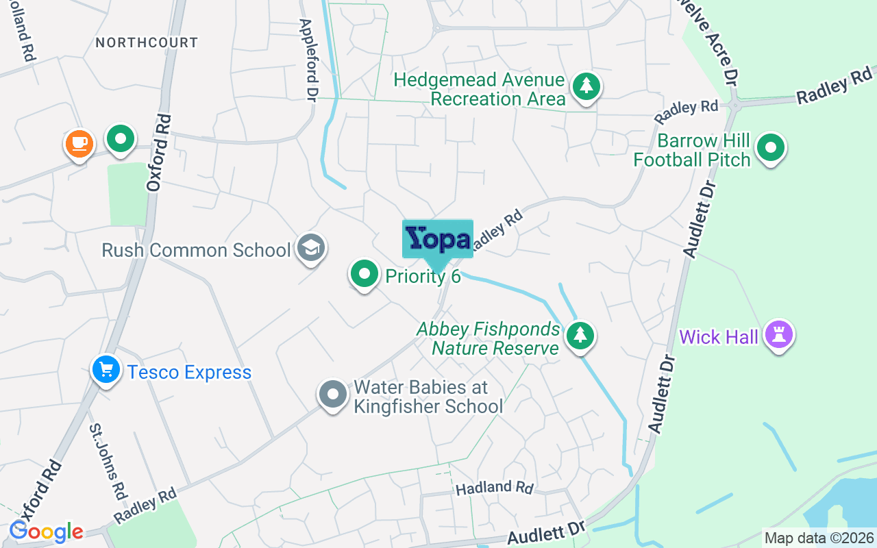 Map showing the location of OX14 3SG