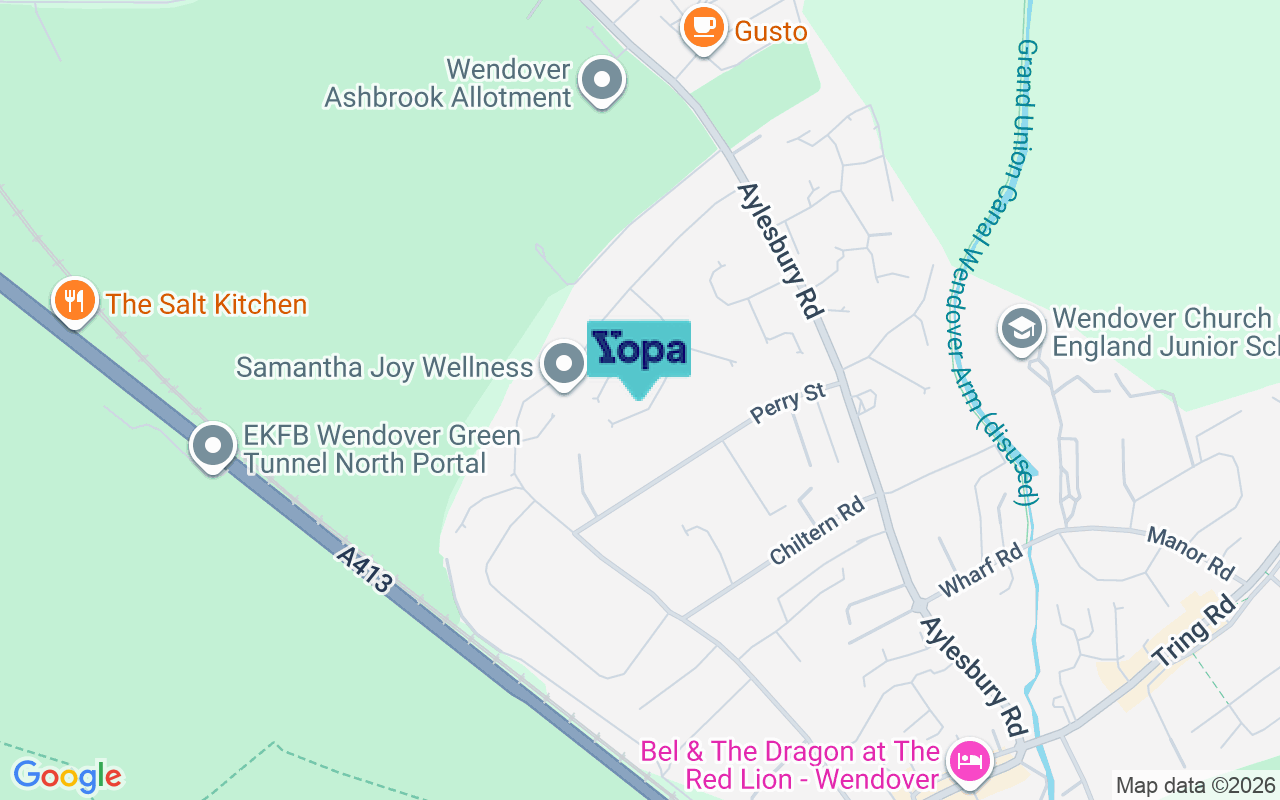Map showing the location of HP22 6LW