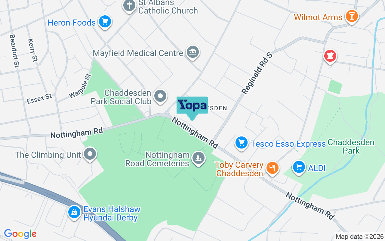 Map showing the location of DE21 6PD