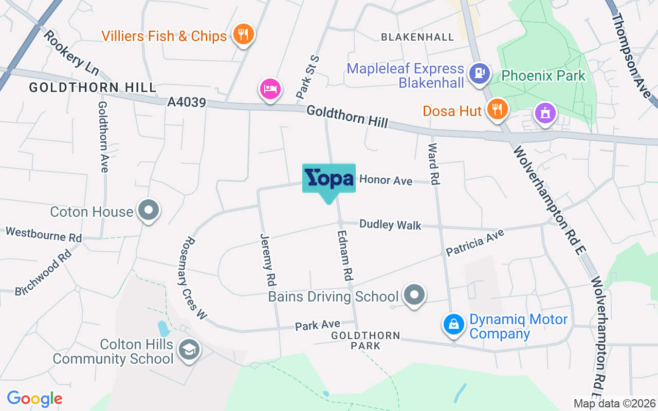 Map showing the location of WV4 5BW