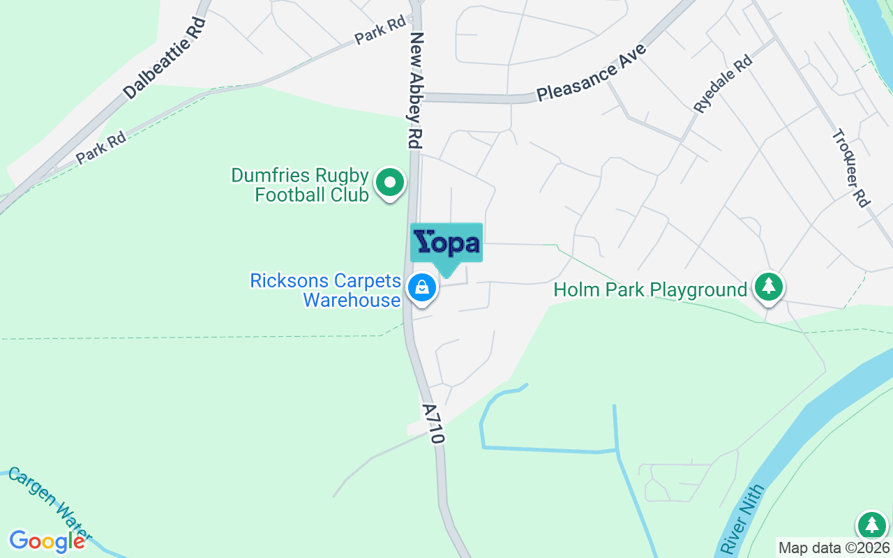 Map showing the location of DG2 7LB