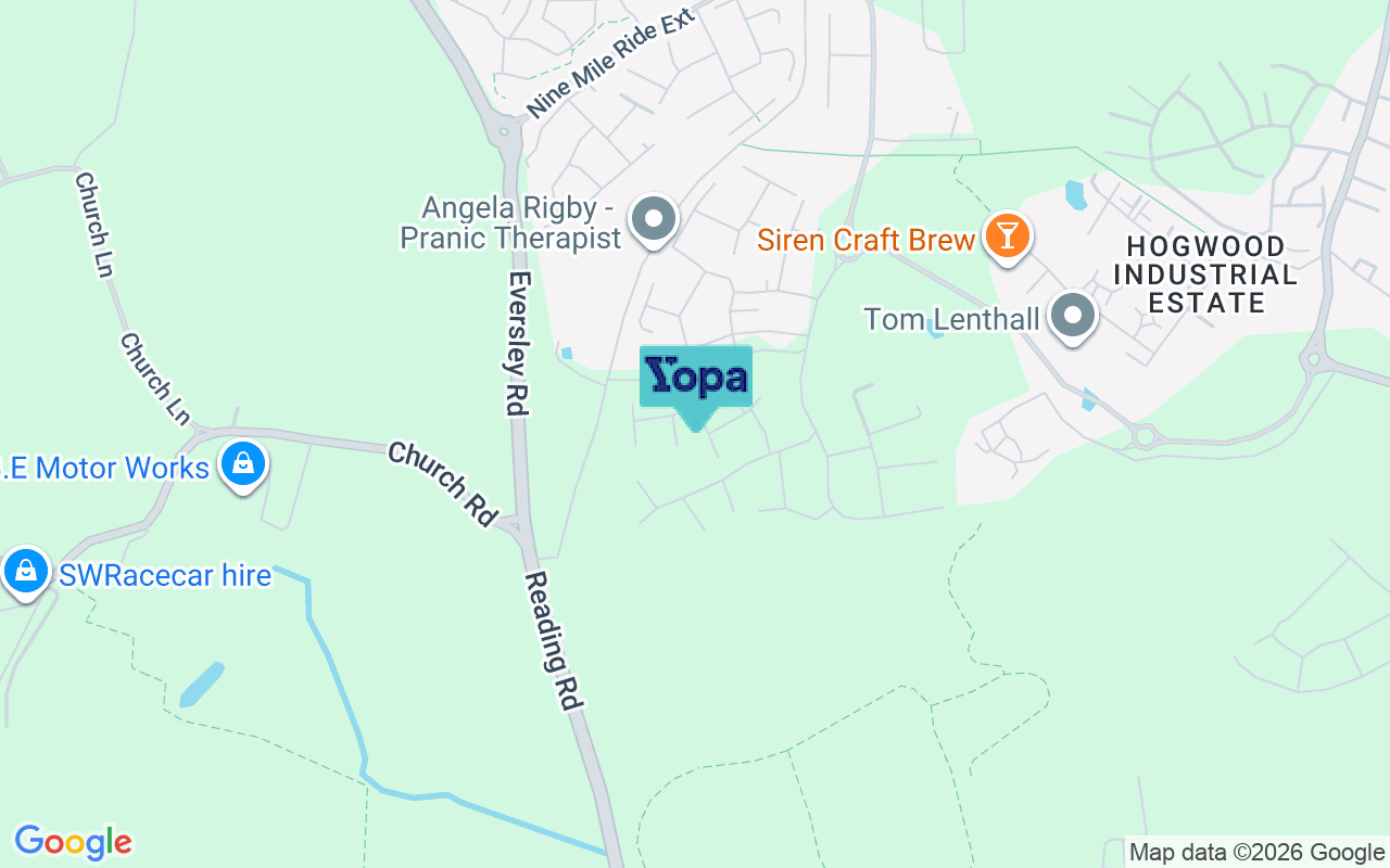 Map showing the location of RG40 4AY