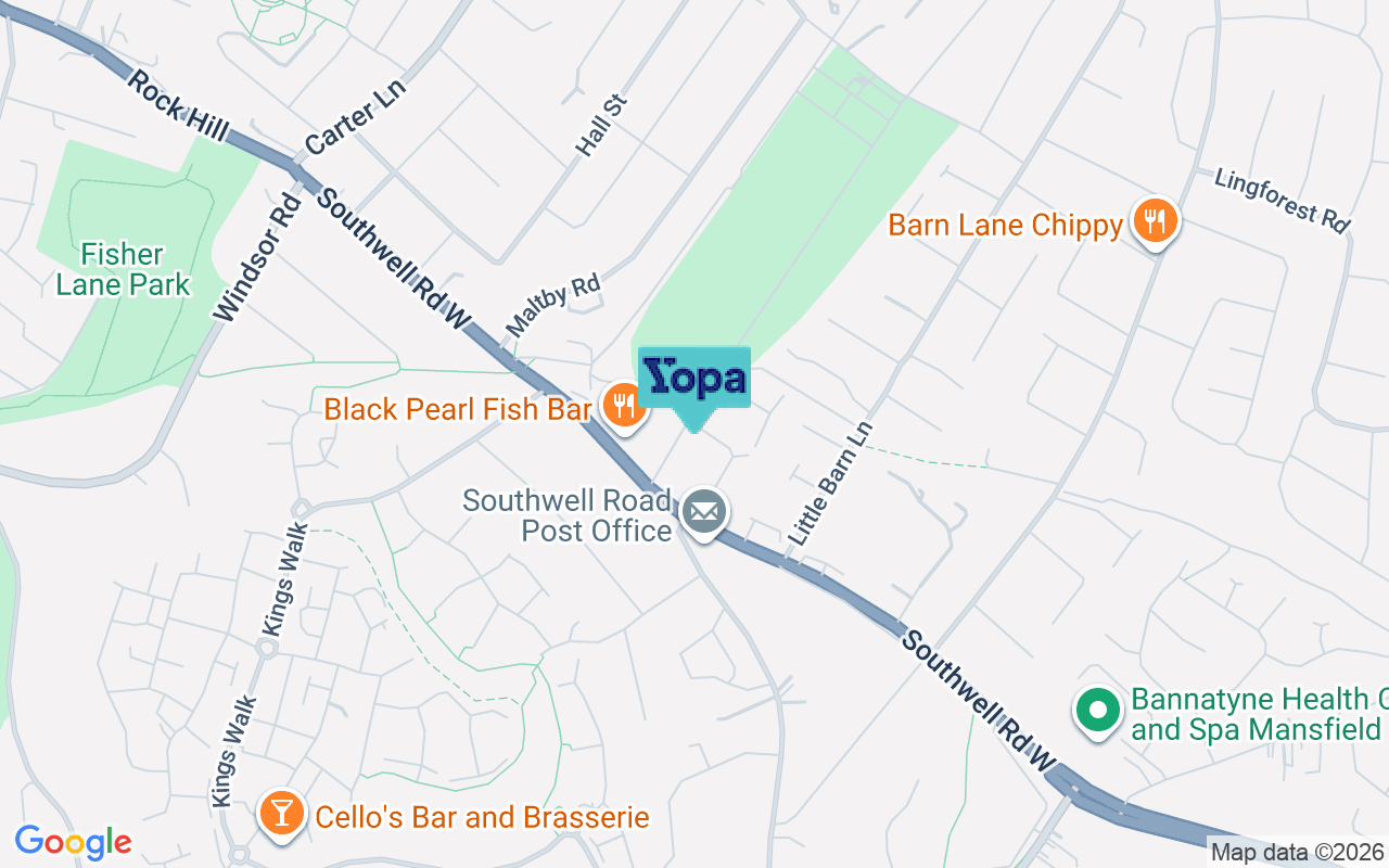 Map showing the location of NG18 4EZ