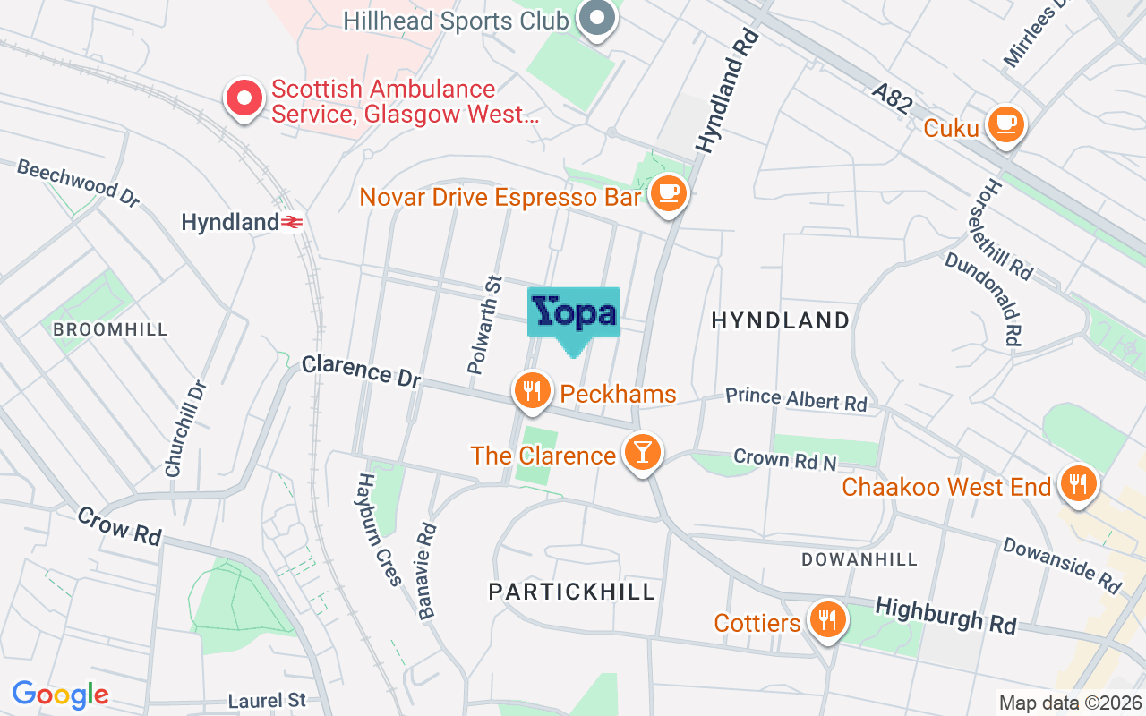 Map showing the location of G12 9QY