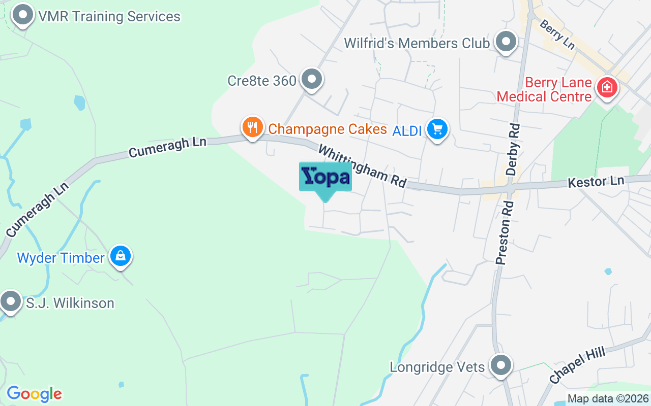 Map showing the location of PR3 2AW