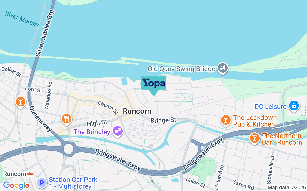 Map showing the location of WA7 1BU