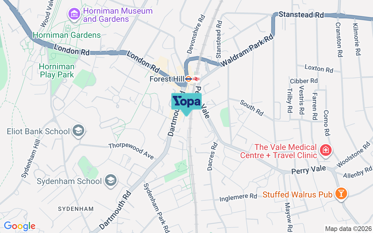 Map showing the location of SE23 3HJ