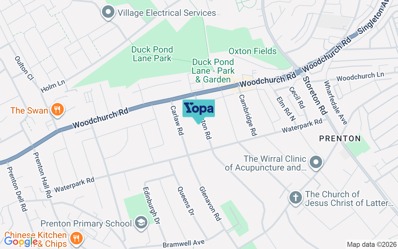 Map showing the location of CH42 8PX