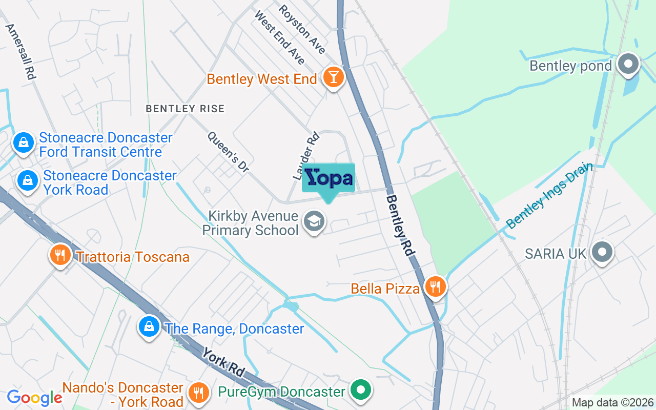 Map showing the location of DN5 9QA
