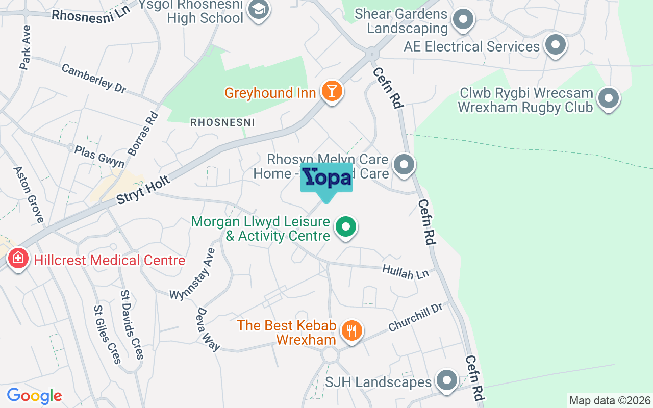 Map showing the location of LL13 9DF