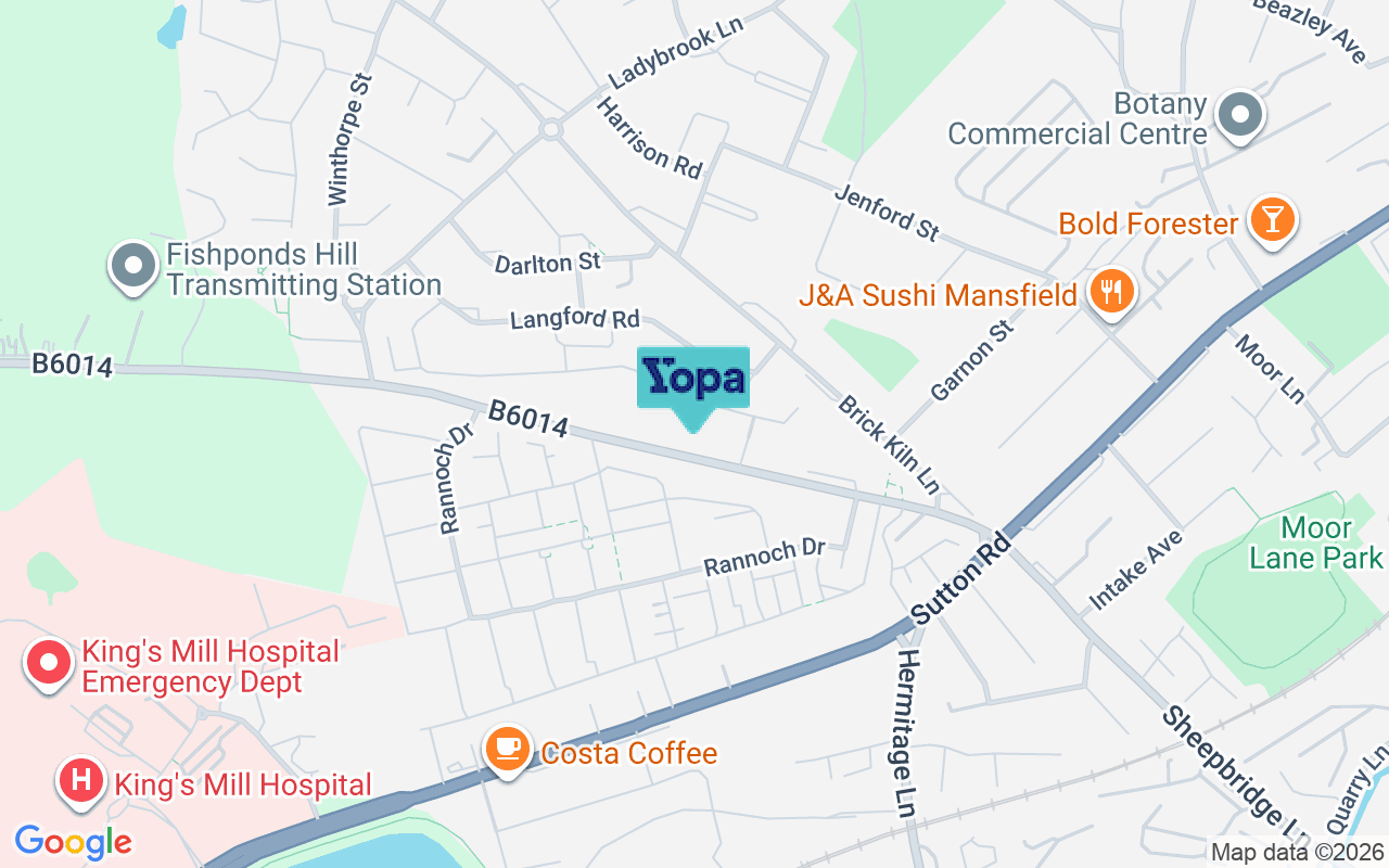 Map showing the location of NG19 6QR