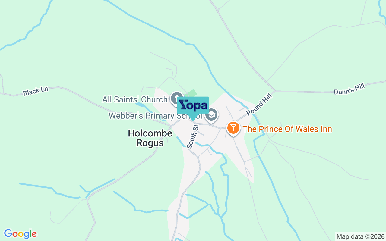 Map showing the location of TA21 0PA