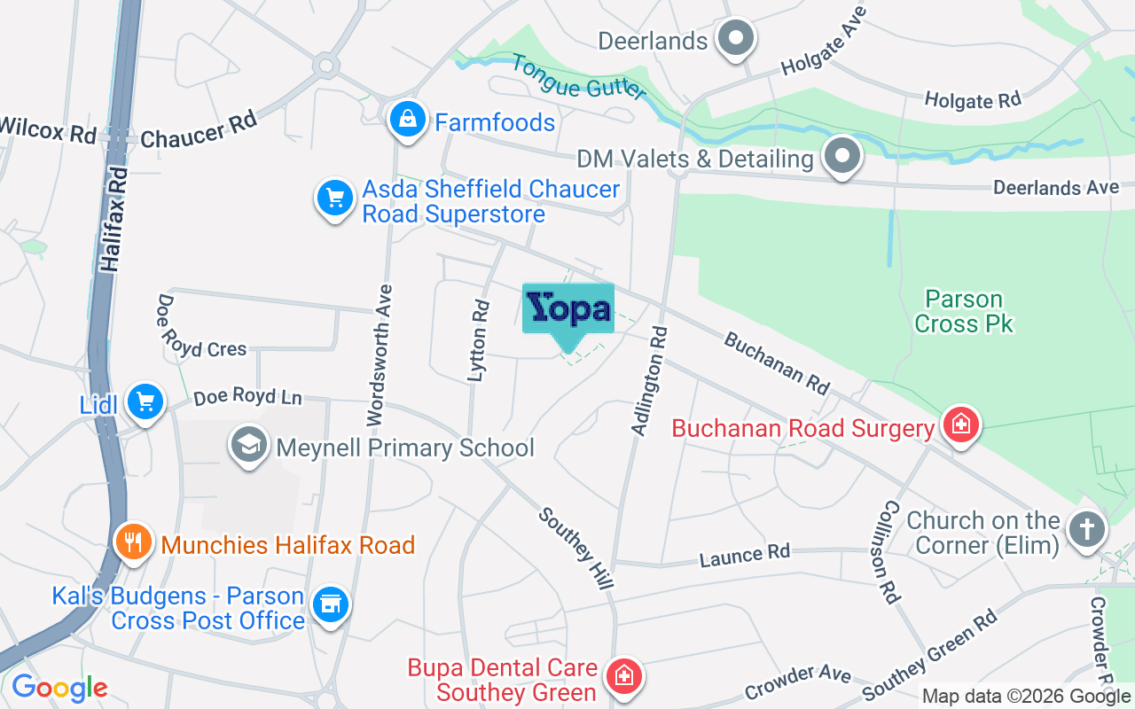 Map showing the location of S5 8AZ