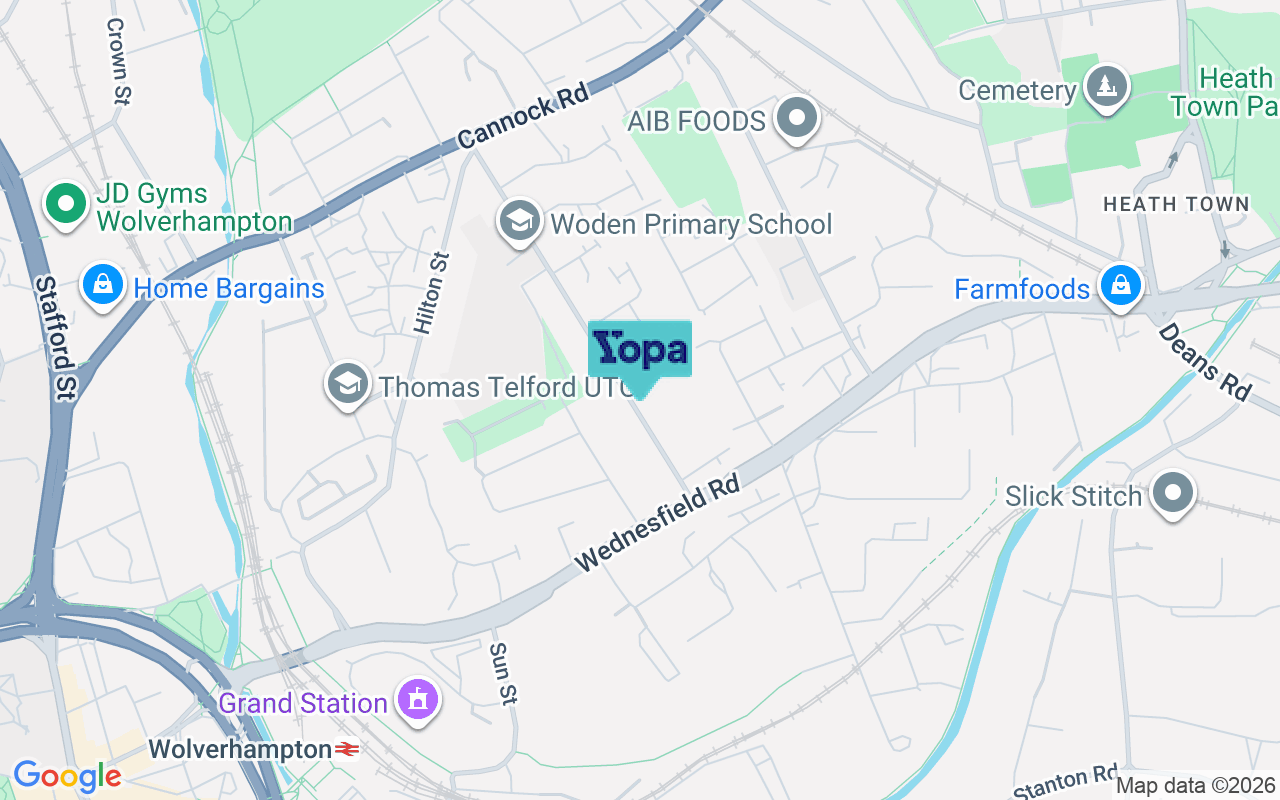 Map showing the location of WV10 0LJ