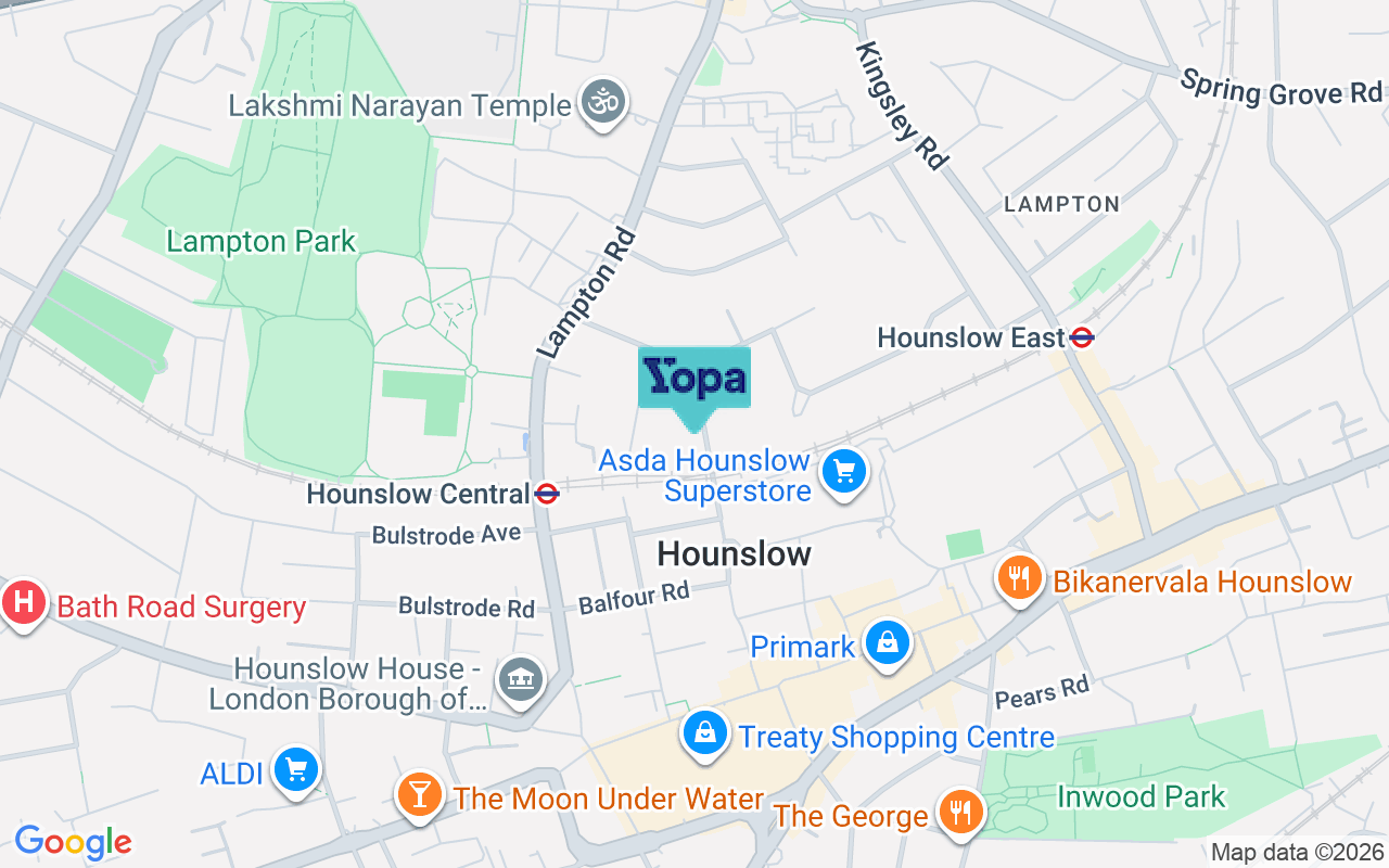 Map showing the location of TW3 4HN