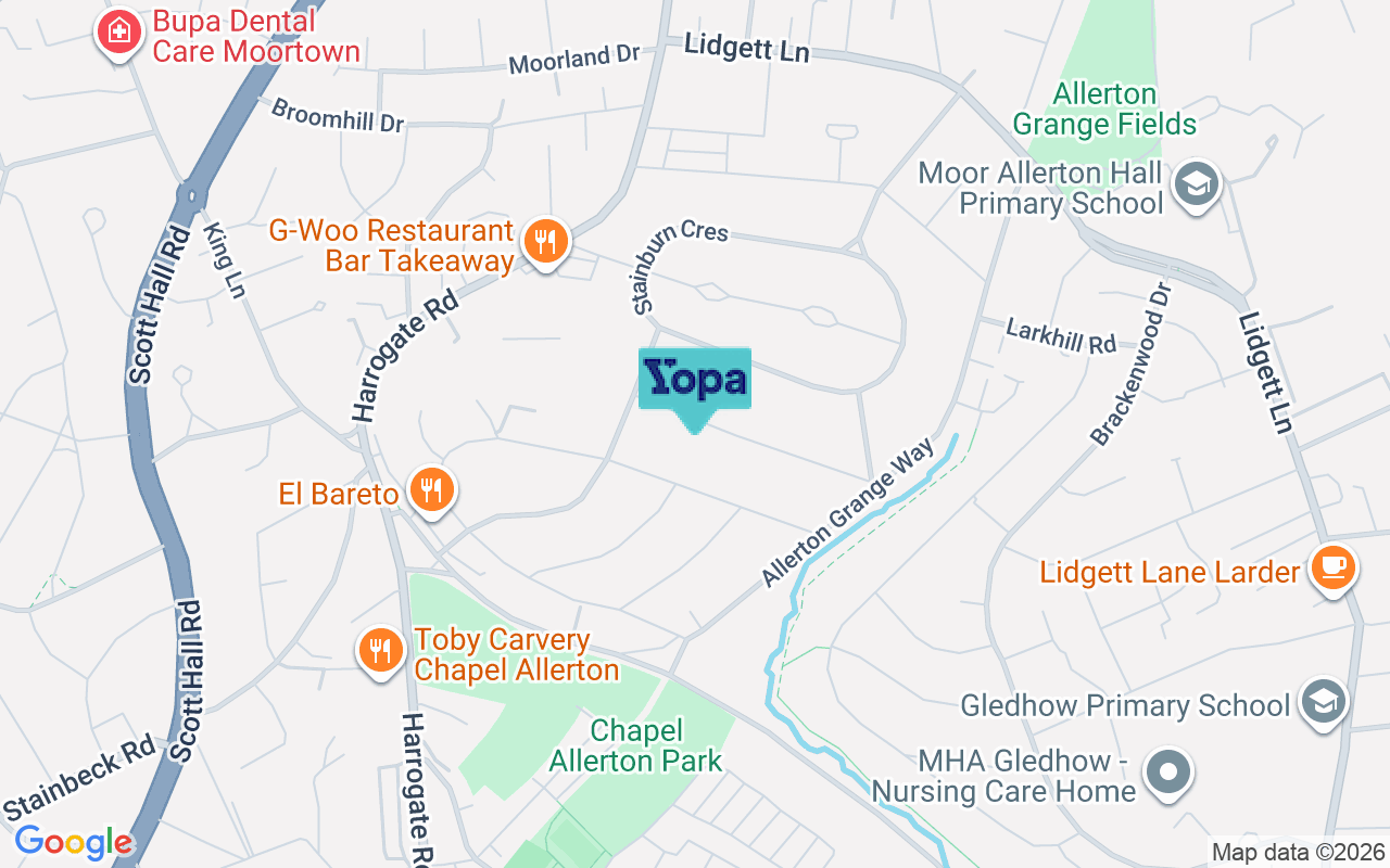 Map showing the location of LS17 6NL