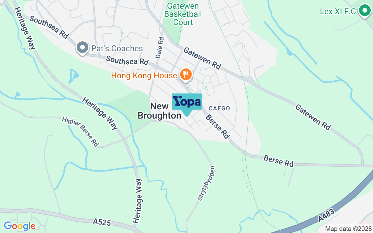 Map showing the location of LL11 6TN