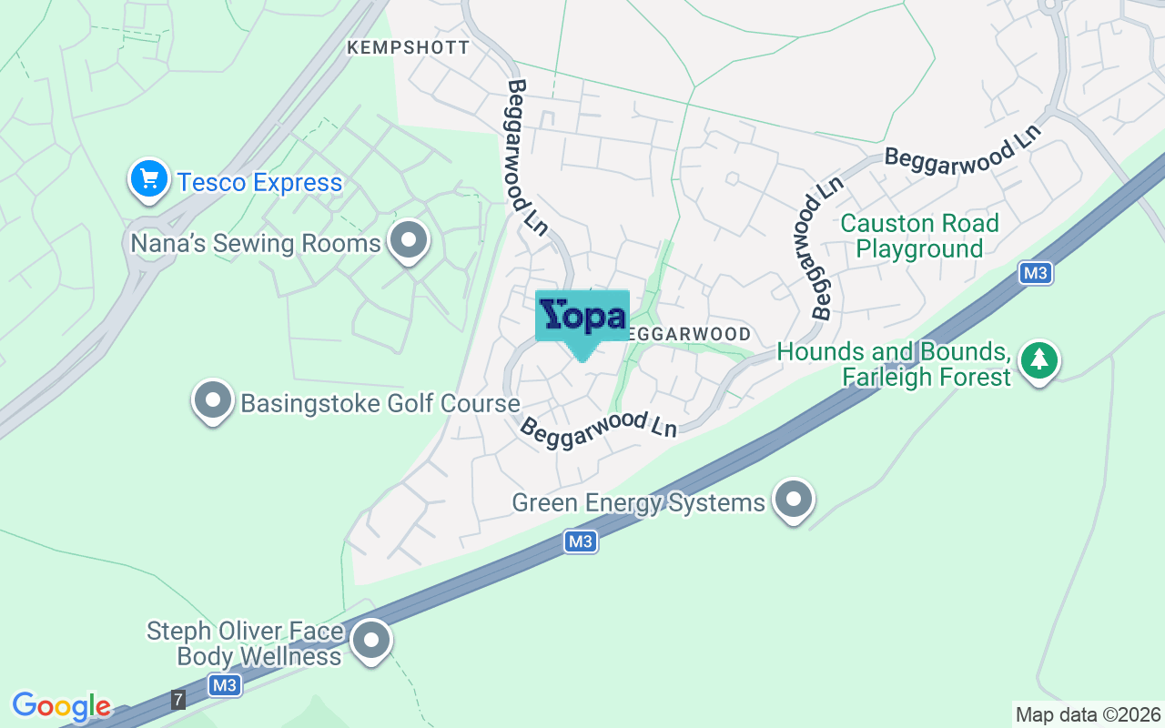 Map showing the location of RG22 4QF