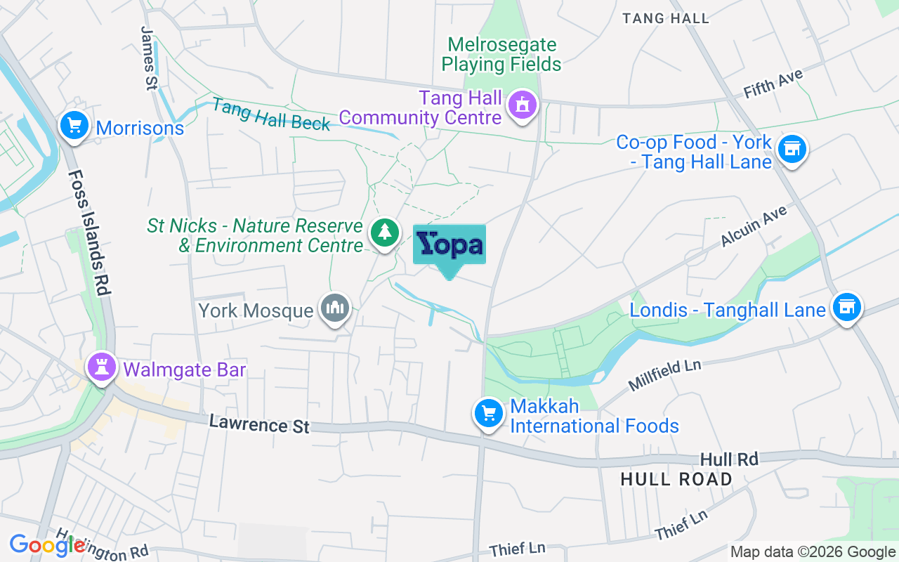 Map showing the location of YO10 3SU
