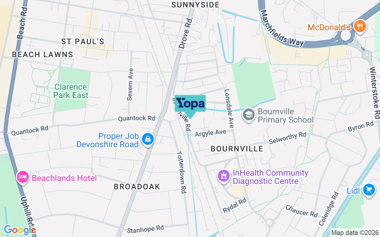 Map showing the location of BS23 3RN