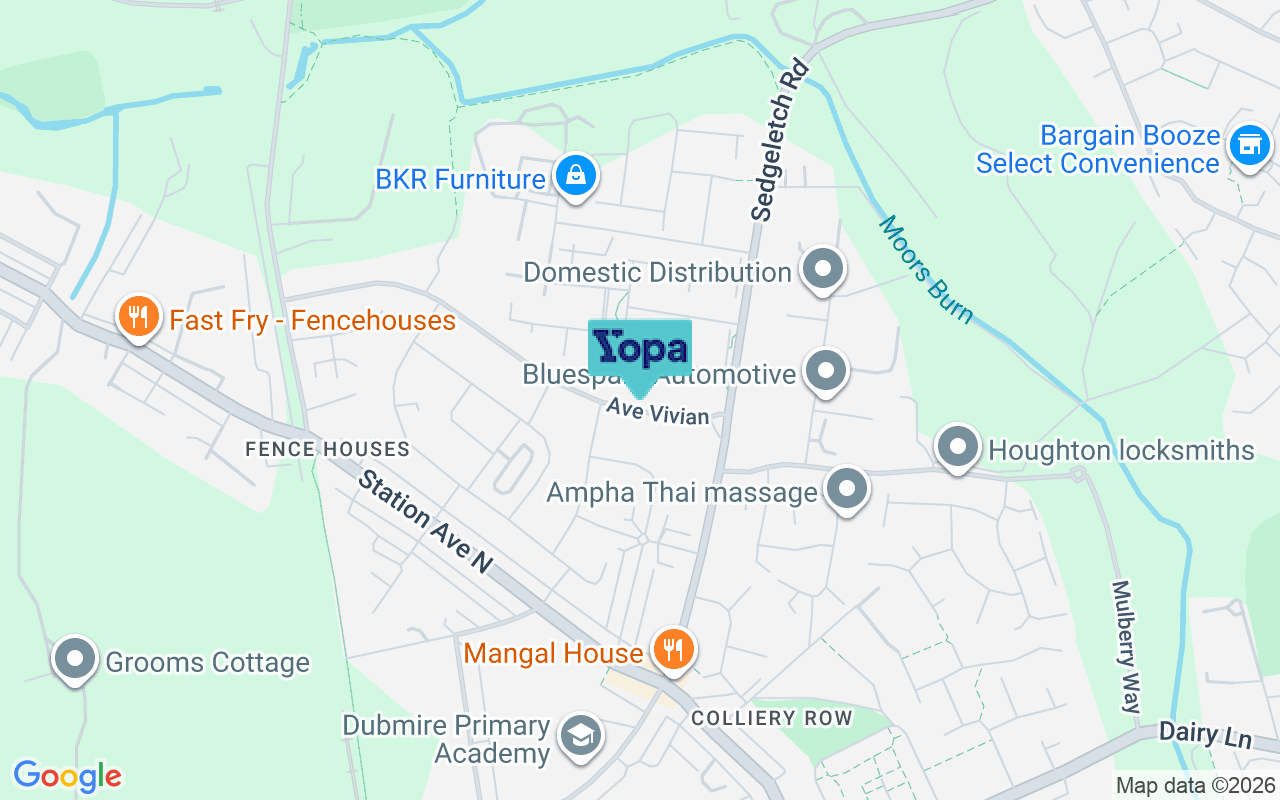 Map showing the location of DH4 6HX