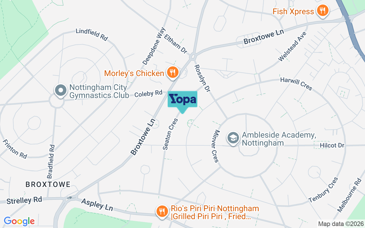 Map showing the location of NG8 5PX