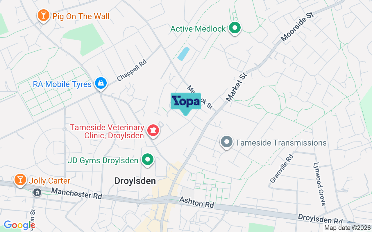 Map showing the location of M43 7AW