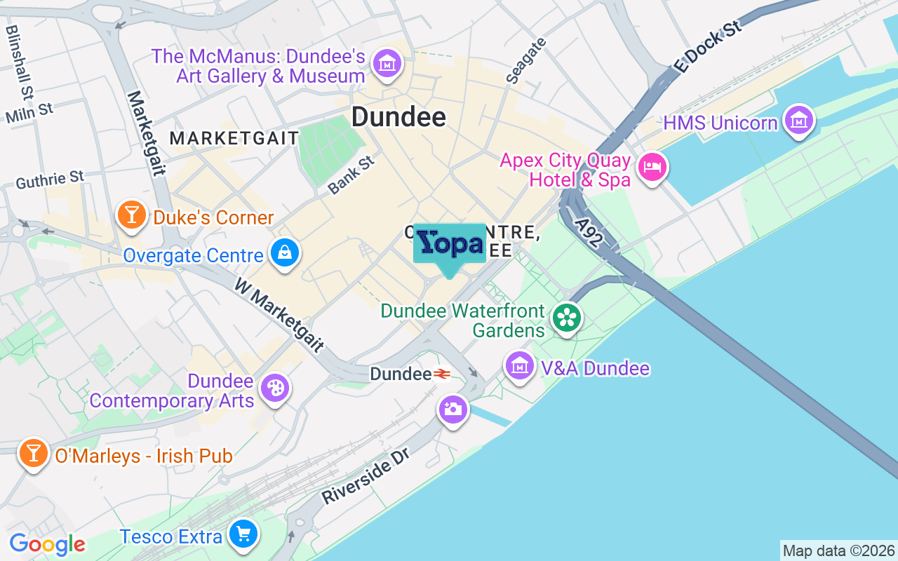 Map showing the location of DD1 4AU