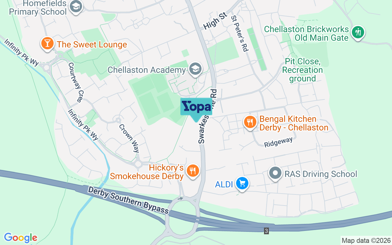 Map showing the location of DE73 5UD