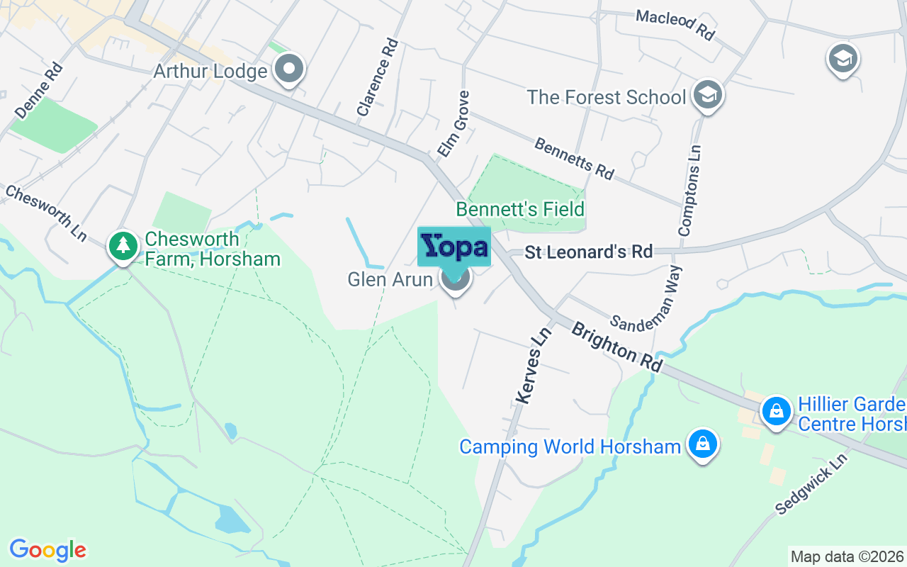 Map showing the location of RH13 6HA