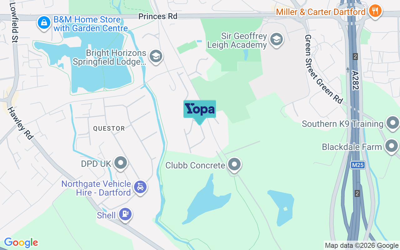 Map showing the location of DA1 1AP
