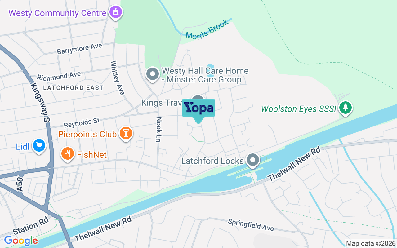 Map showing the location of WA4 1GD