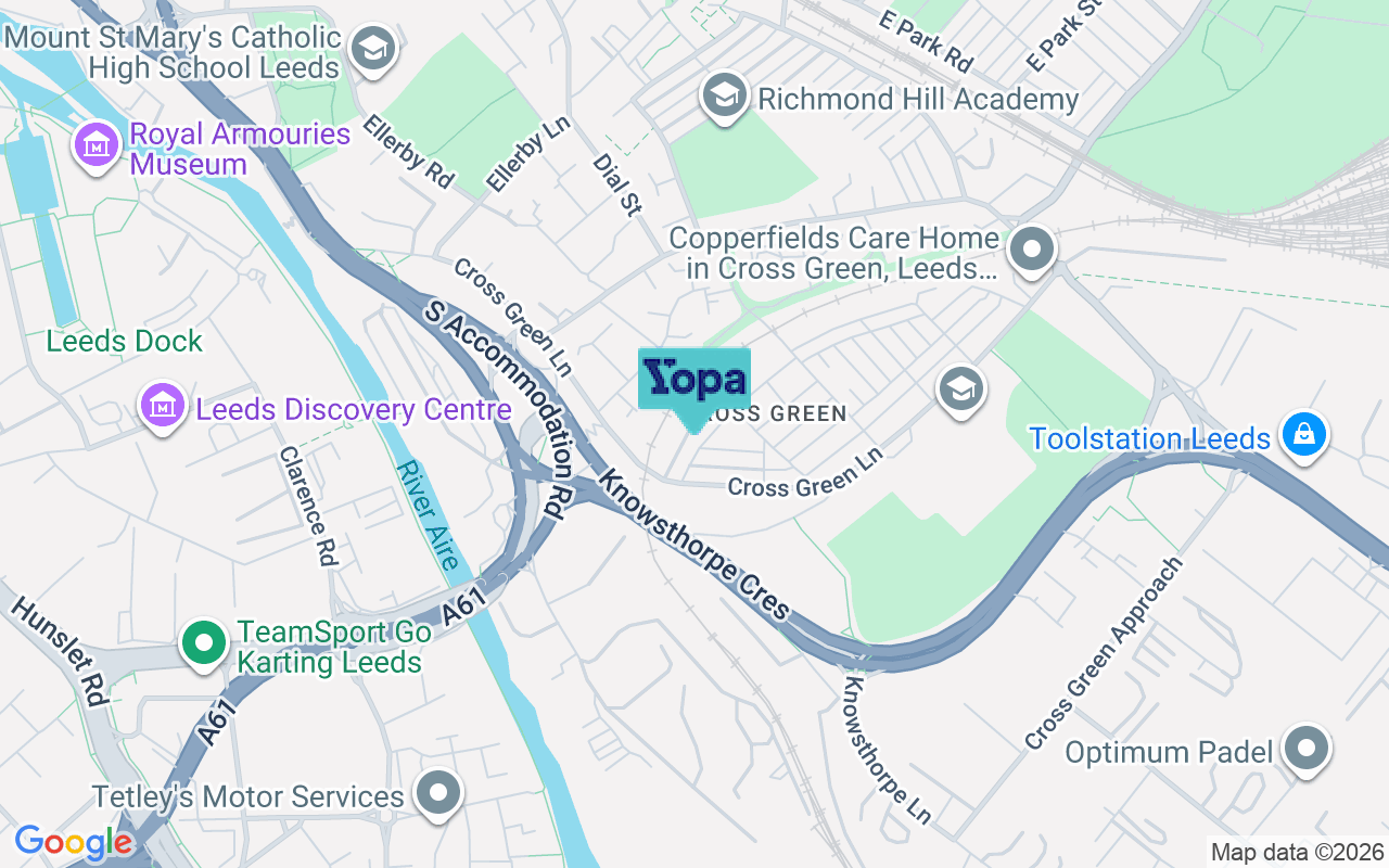 Map showing the location of LS9 0DD
