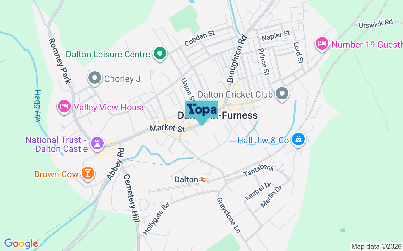 Map showing the location of LA15 8RE