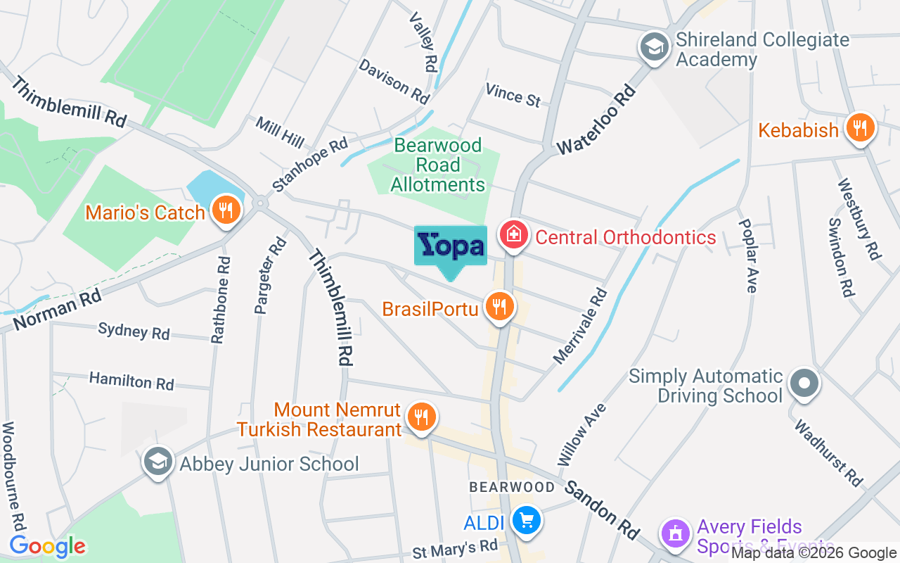 Map showing the location of B67 5AE