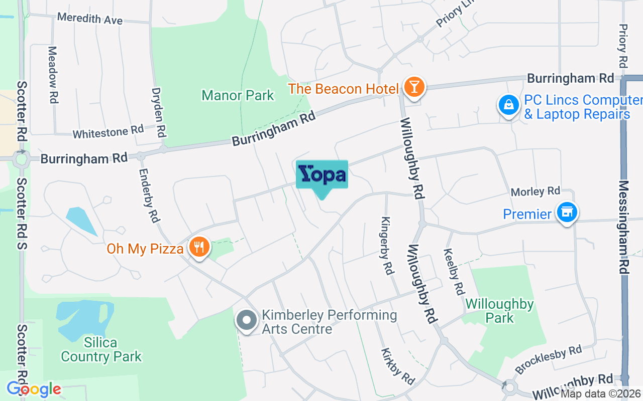 Map showing the location of DN17 2EW