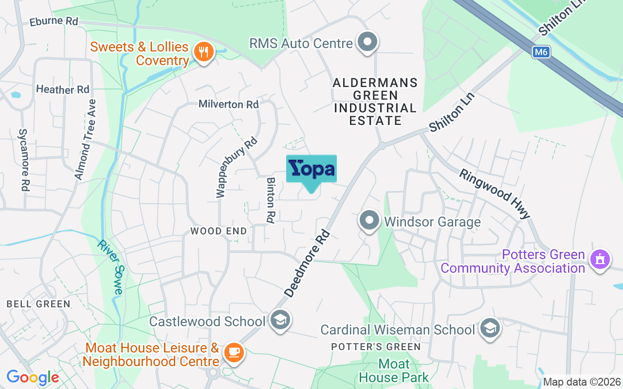 Map showing the location of CV2 1SY
