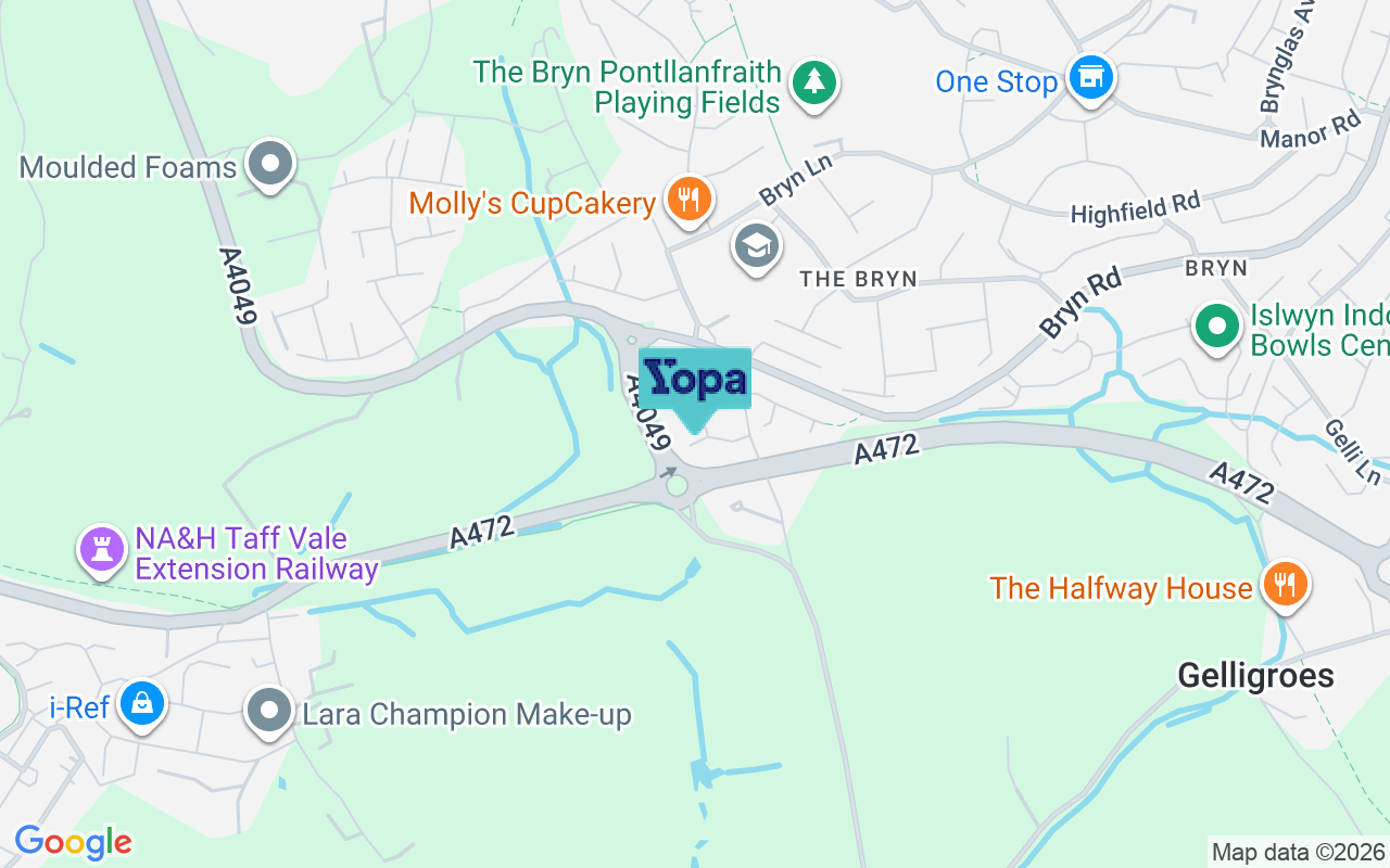 Map showing the location of NP12 2HZ